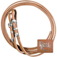 Billy Royal® Supreme Harness Leather Reins Silver Plate 5/8"