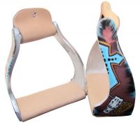 Angled Aluminum Stirrups - Cross - Steer Head