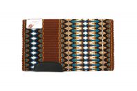 Western Wool Show Saddle Blanket - Custom-34"x 40" Black-Rust-Cream-Teal-Turquoise-Gold