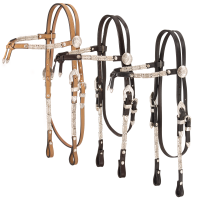 Futurity Brow Silver Ferrule Show Headstall - Royal King