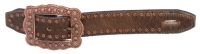 Belt style Western Spur Straps -Antique Copper Studs & Buckle