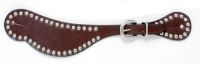Texas Style Leather Spur Straps with Silver Dots
