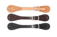 Western Leather Spur Straps - Floral Tooled
