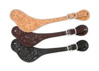 Texas Old Style Leather Spur Straps - Floral Tooled