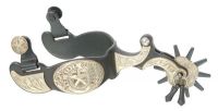 Jingle Bob Texas Star Western Spurs - Silver - Black Iron