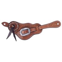 Old Style Western Spur Straps - Leather Tie Rosettes