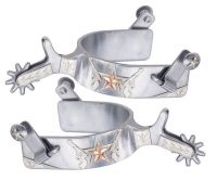 Sweet Iron Western Spurs with Gun/Star Design