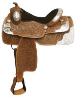 16" Western Show Saddle - Loaded with Silver - Double T