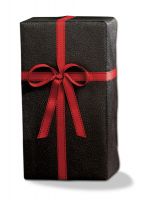 Black Embossed Leather Look Wrapping Paper - Measures 2' x 7 1/2'