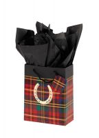 Plaid Gift Bag - Measures 7 7/8" x 9 3/4" x 4 1/2".