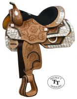13" Western Show Saddle - Loaded with Silver - Double T