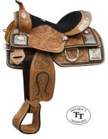 12" Western Show Saddle - Loaded with Silver - Double t