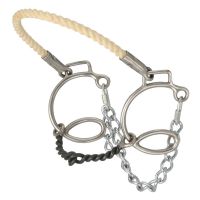 Six Cheek Sweet Iron Twisted Snaffle with Rope Nose 5 1/2"