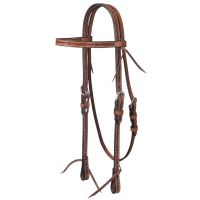 Royal King Barbed Wire Tooled Browband Headstall