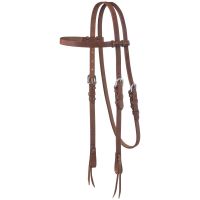 Royal King Harness Leather Browband Headstall with Tie Ends