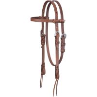 Royal King Mini Harness Leather Browband Headstall with Tie Ends