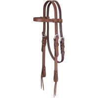 Royal King Pony Harness Leather Browband Headstall with Tie Ends