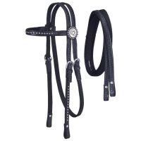 King Series Nylon Silver Dots Headstall with Reins