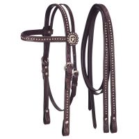 King Series Silver Dots Mini Headstall with Reins