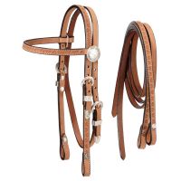 King Series Pony Roughout Browband Headstall with Reins