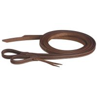 Tough1 Doubled & Stitched Harness Leather Split Reins with Waterloop Tie Ends