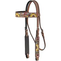 Silver Royal Paisley and Sunflower Brow Headstall