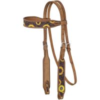 Silver Royal Sunflower Browband Headstall