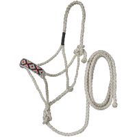 Tough1 Beaded Mule Tape Halter with Lead