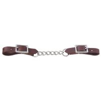 Tough1 Harness Leather Curb Strap with Single Chain