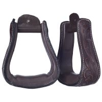 Royal King Embossed Leather Stirrups