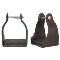 Leather Covered Endurance Stirrups - Wide Neck