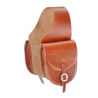 Tough 1 Leather Saddle Bag w/ Basket Stamp