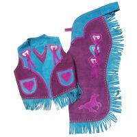 Galloping Horse & Hearts Premium Youth Chap and Vest Set - S,M,L