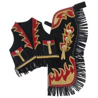 Bucking Horse & Flames Premium Youth Chap and Vest Set - S,M,L
