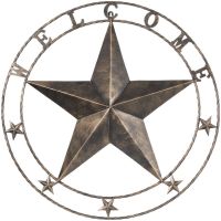 Antiqued Decorative 24" Welcome Metal Star