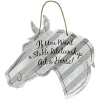 Corrugated Metal Horse Sign 20"
