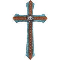 Turquoise Cross with Concho Wall Decor
