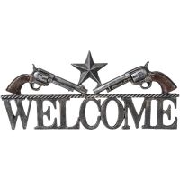 Double Pistol Welcome Sign