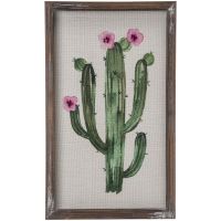 Cactus with Flowers Wall Canvas