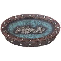 Horse Head and Blue Leather Soap Holder