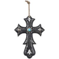 Black & Turquoise Cross Ornament