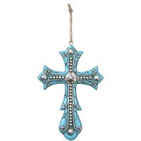 Turquoise Concho Cross Ornament