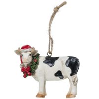 Cow with Wreath Ornament