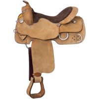 Western Roughout Training Saddle - Close Contact - 14",15",16",17"