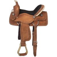 Western Roughout Saddle - Barbwire Tooling - 14",15",16",17"